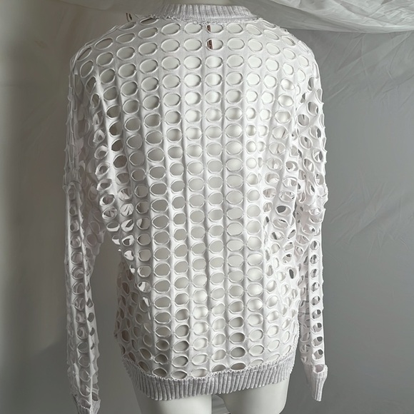 Pete Made In America white open weave v-neck top - Picture 4 of 9